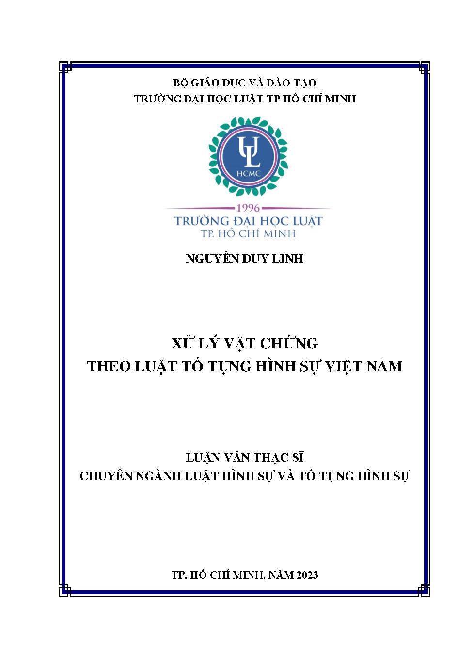 Xử lý vật chứng theo luật tố tụng hình sự Việt Nam