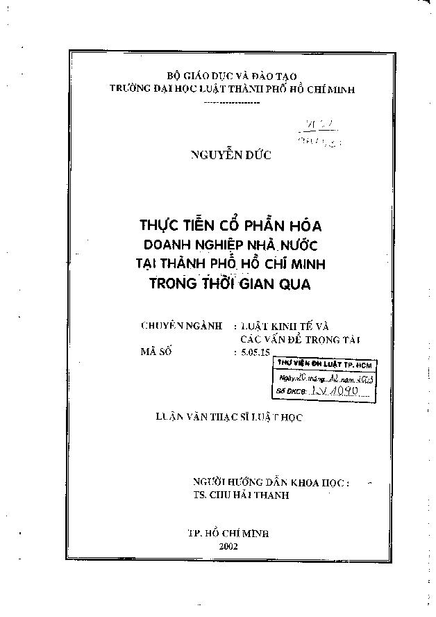 Thực tiễn cổ phần hóa doanh nghiệp nhà nước tại Thành phố Hồ Chí Minh trong thời gian qua