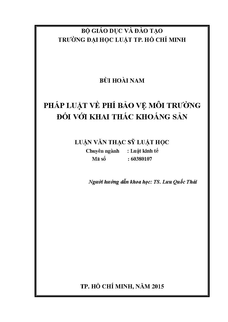 Pháp luật về phí bảo vệ môi trường đối với khai thác khoáng sản