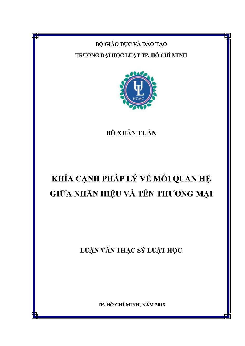 Khía cạnh pháp lý về mối quan hệ giữa nhãn hiệu và tên thương mại