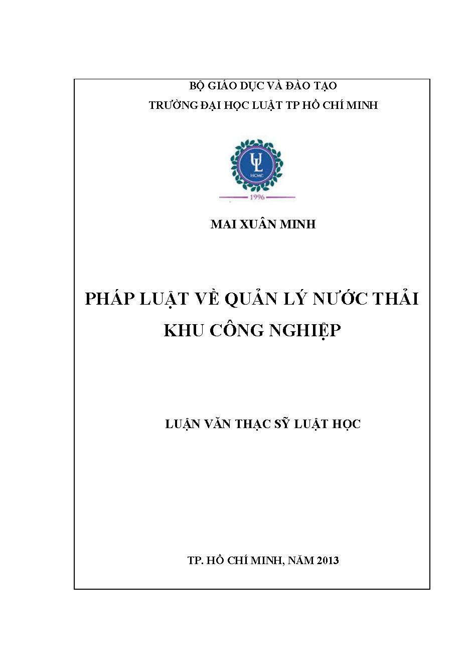 Pháp luật về quản lý nước thải khu công nghiệp