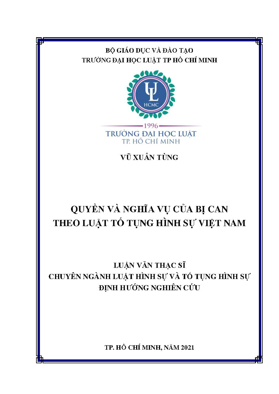 Quyền và nghĩa vụ của bị can theo luật tố tụng hình sự Việt Nam