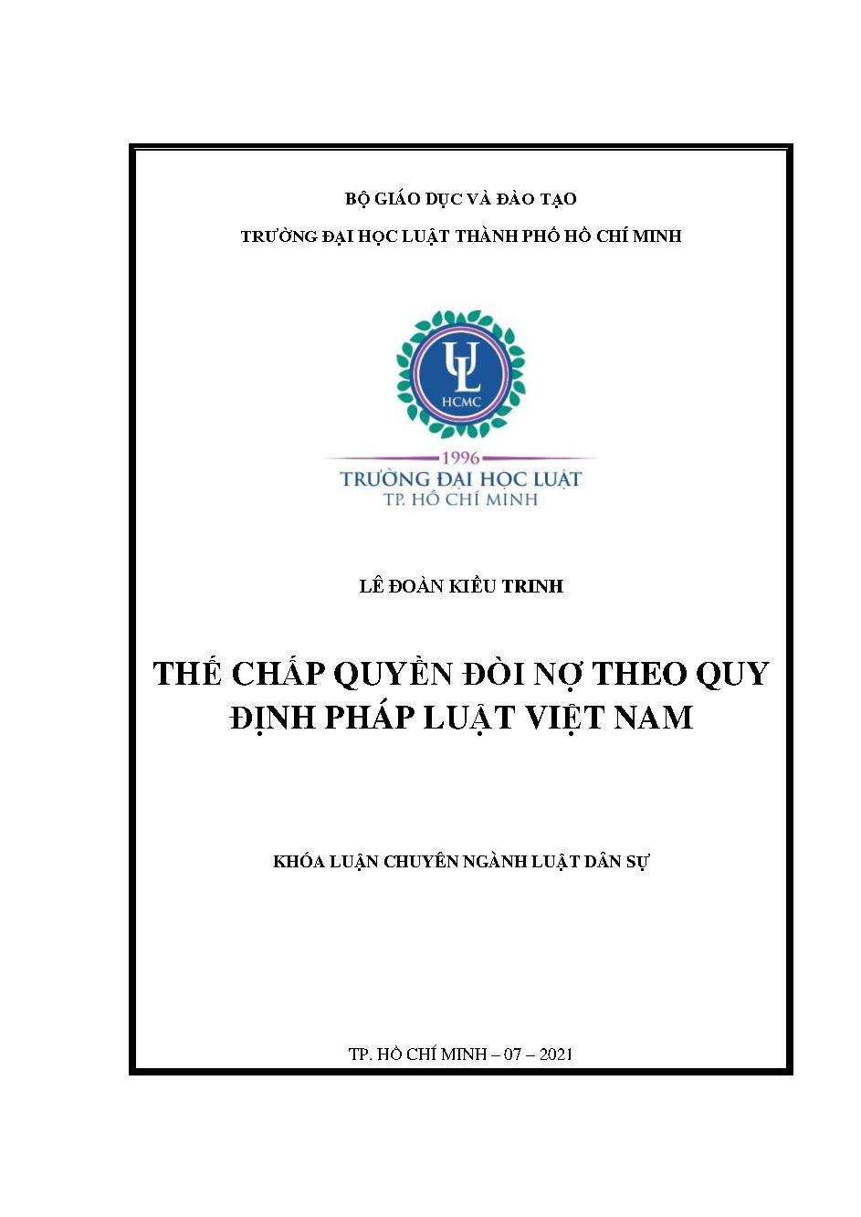 Thế chấp quyền đòi nợ theo quy định pháp luật Việt Nam