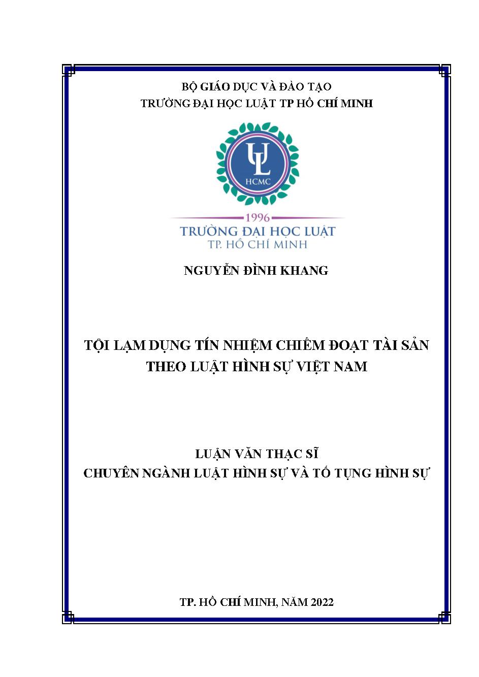 Tội lạm dụng tín nhiệm chiếm đoạt tài sản theo luật Hình sự Việt Nam