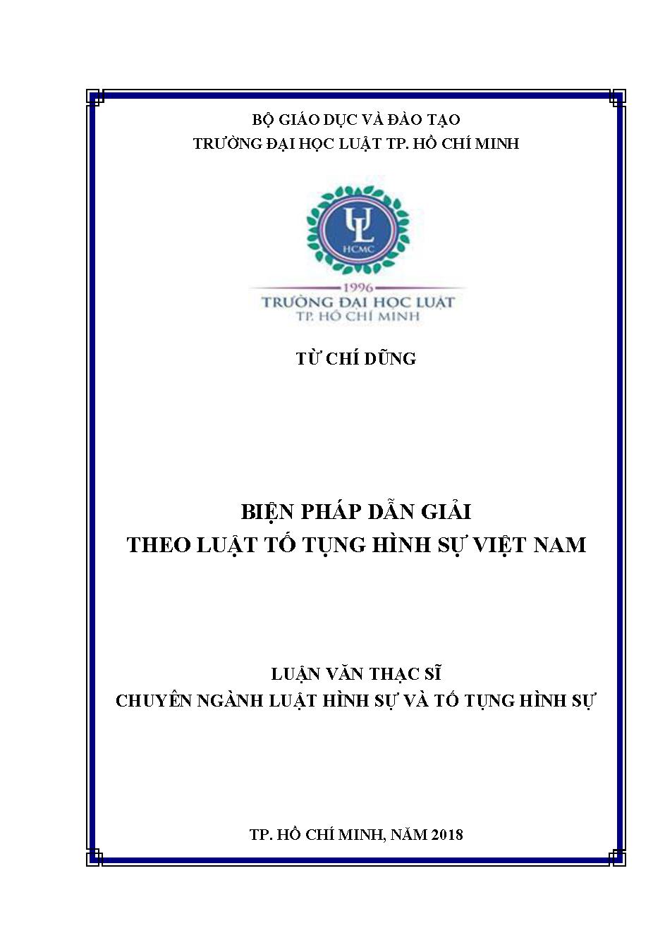 Biện pháp dẫn giải theo Luật tố tụng hình sự Việt Nam