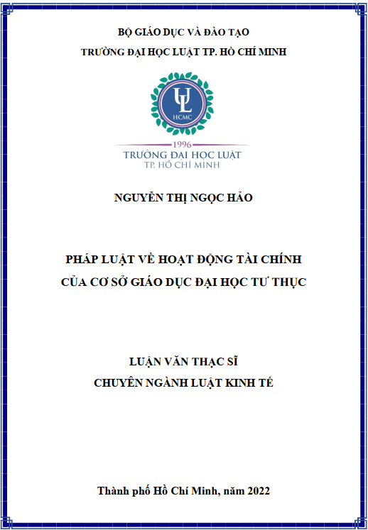 Pháp luật về hoạt động tài chính của cơ sở giáo dục đại học tư thục