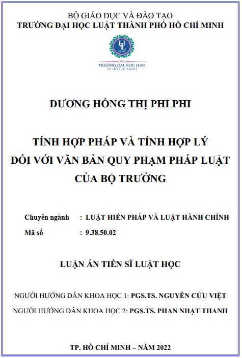 Tính hợp pháp và tính hợp lý đối với văn bản quy phạm pháp luật của Bộ trưởng