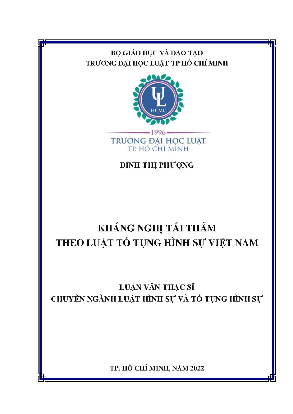 Kháng nghị tái thẩm theo luật tố tụng hình sự Việt Nam