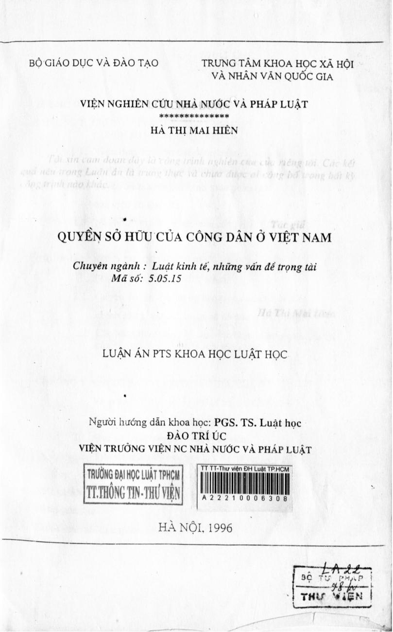 Quyền sở hữu của công dân ở Việt Nam