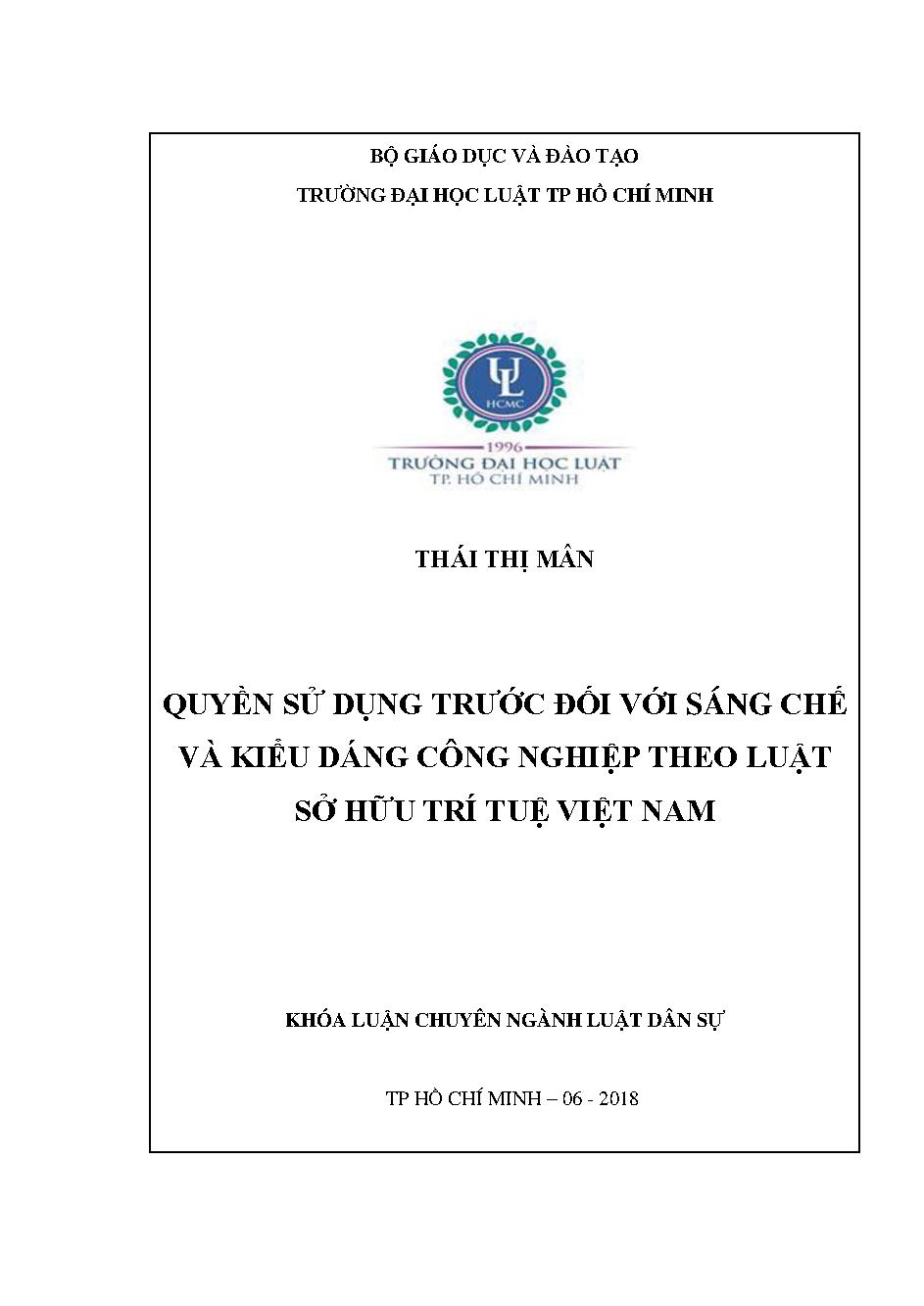 Quyền sử dụng trước đối với sáng chế và kiểu dáng công nghiệp theo luật sở hữu trí tuệ Việt Nam