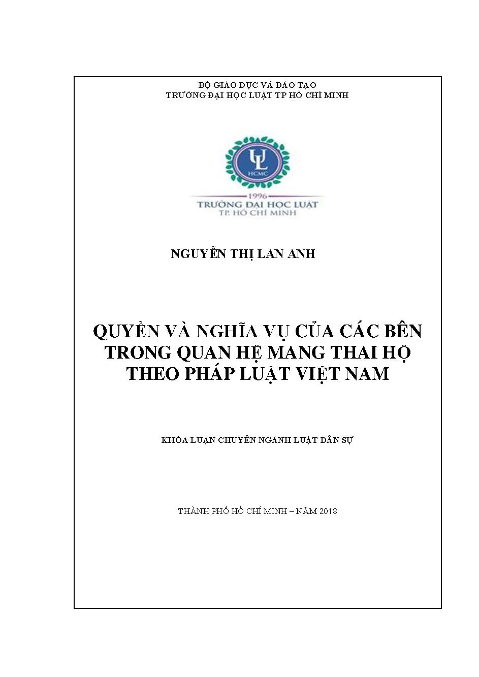 Quyền và nghĩa vụ của các bên trong quan hệ mang thai hộ theo pháp luật Việt Nam