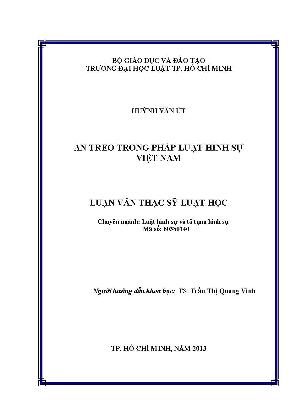 Án treo trong pháp luật hình sự Việt Nam