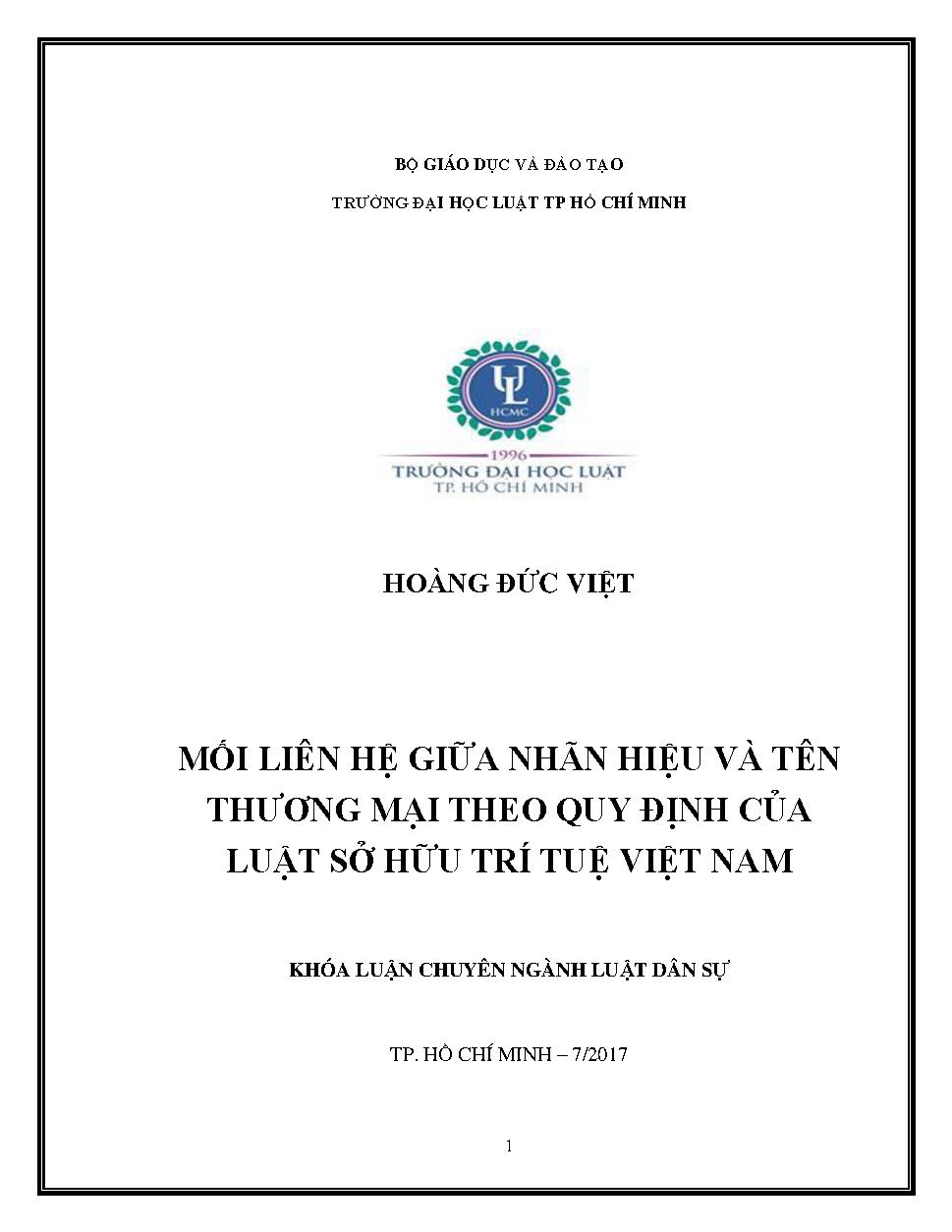 Mối liên hệ giữa nhãn hiệu và tên thương mại trong pháp luật sở hữu trí tuệ Việt Nam