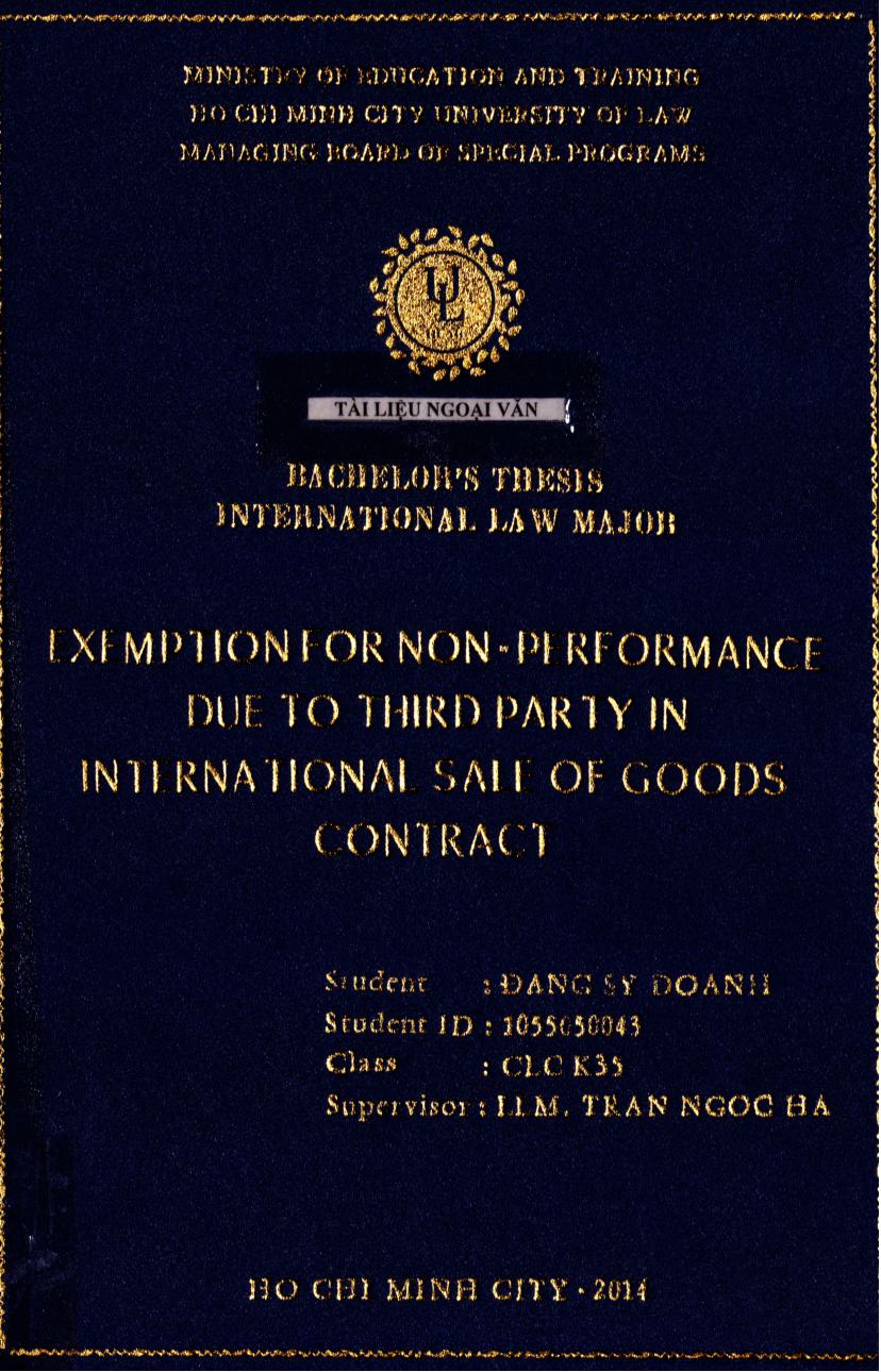 Exemption for non-performance due to third party in international sale of goods contract