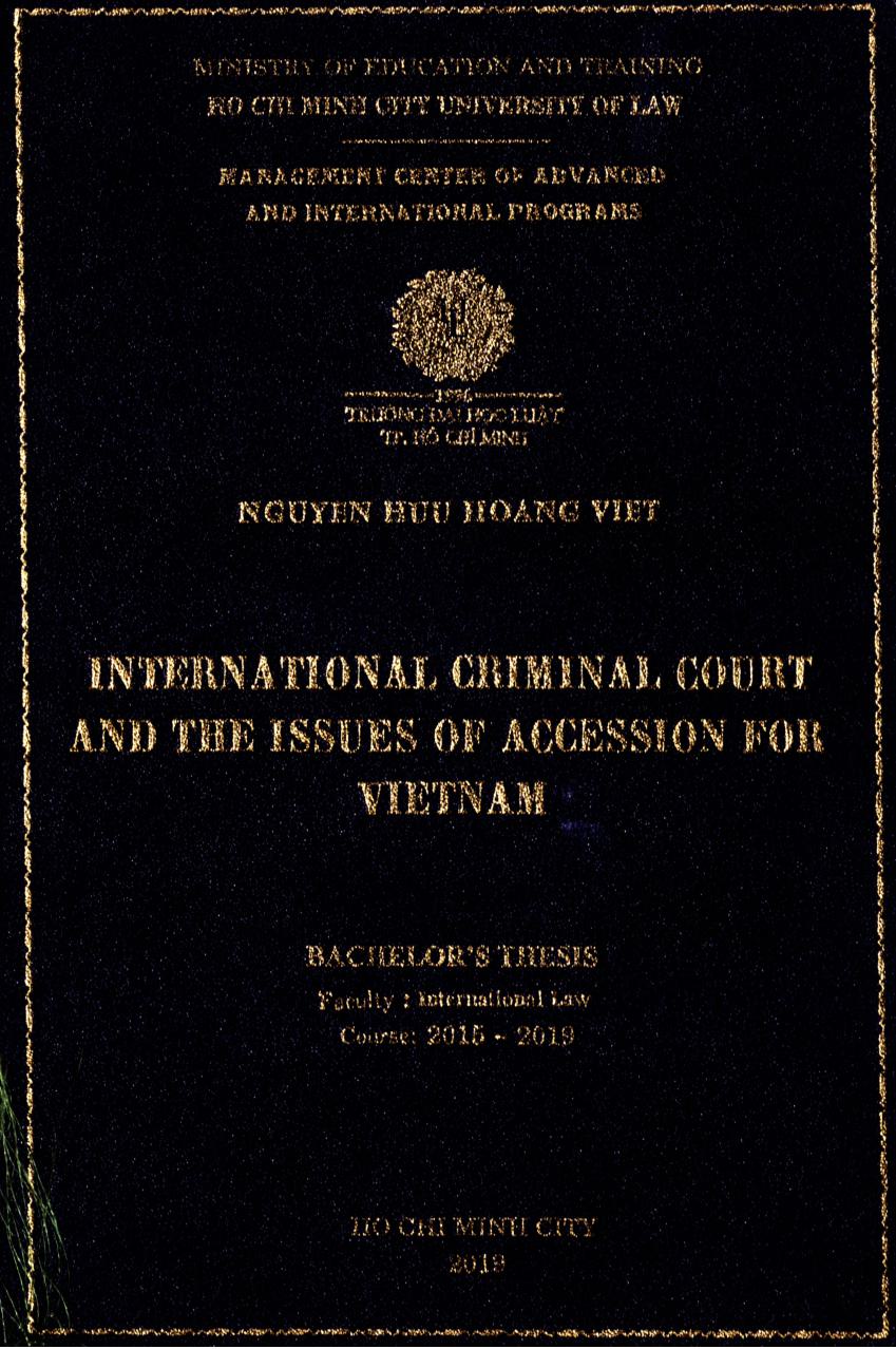 International criminal courtand the issues of accession for Vietnam