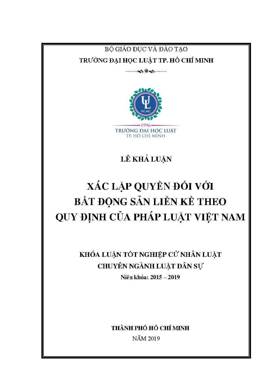 Xác lập quyền đối với bất động sản liền kề theo quy định của pháp luật Việt Nam