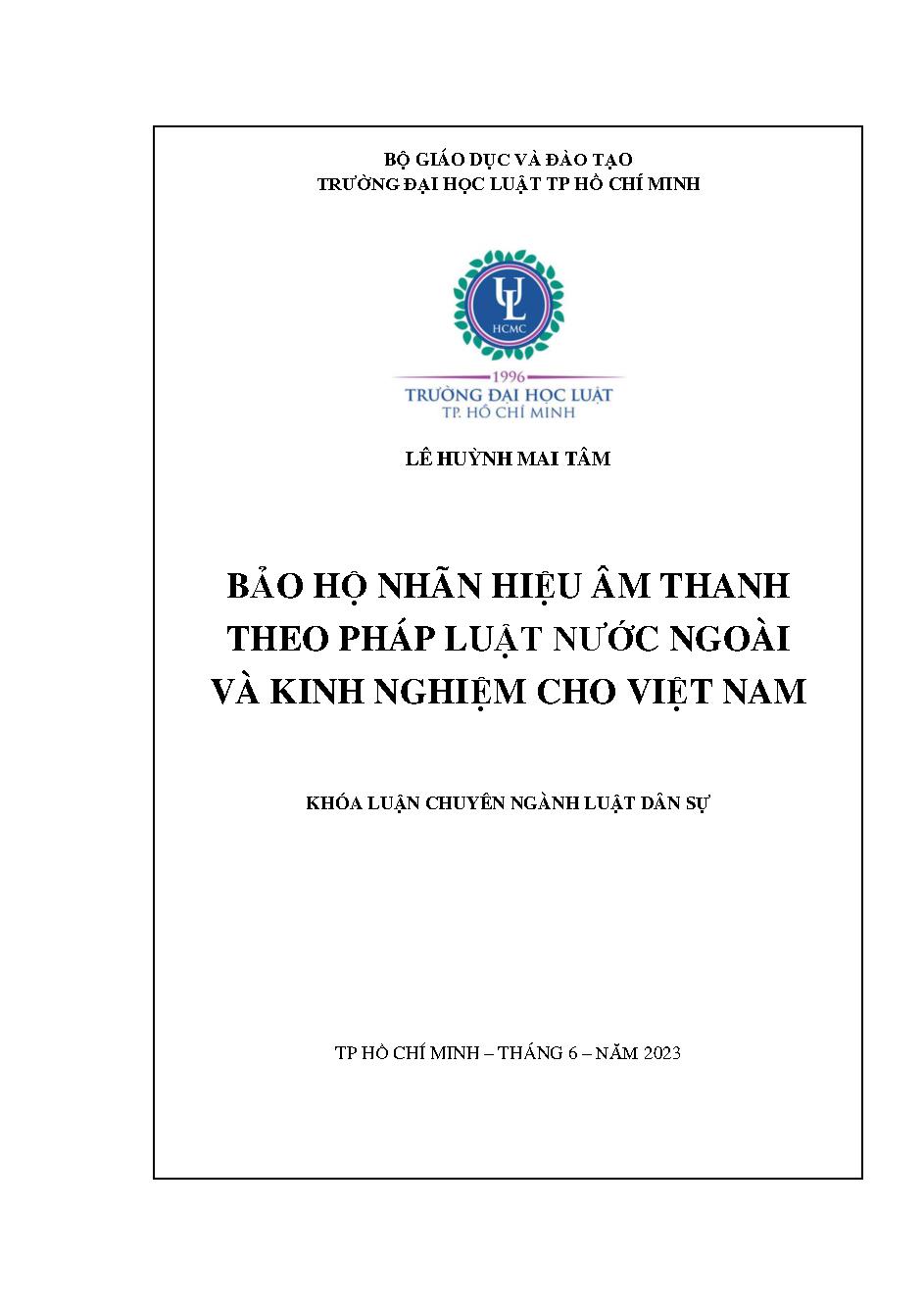 Bảo hộ nhãn hiệu âm thanh theo pháp luật nước ngoài và kinh nghiệm cho Việt Nam