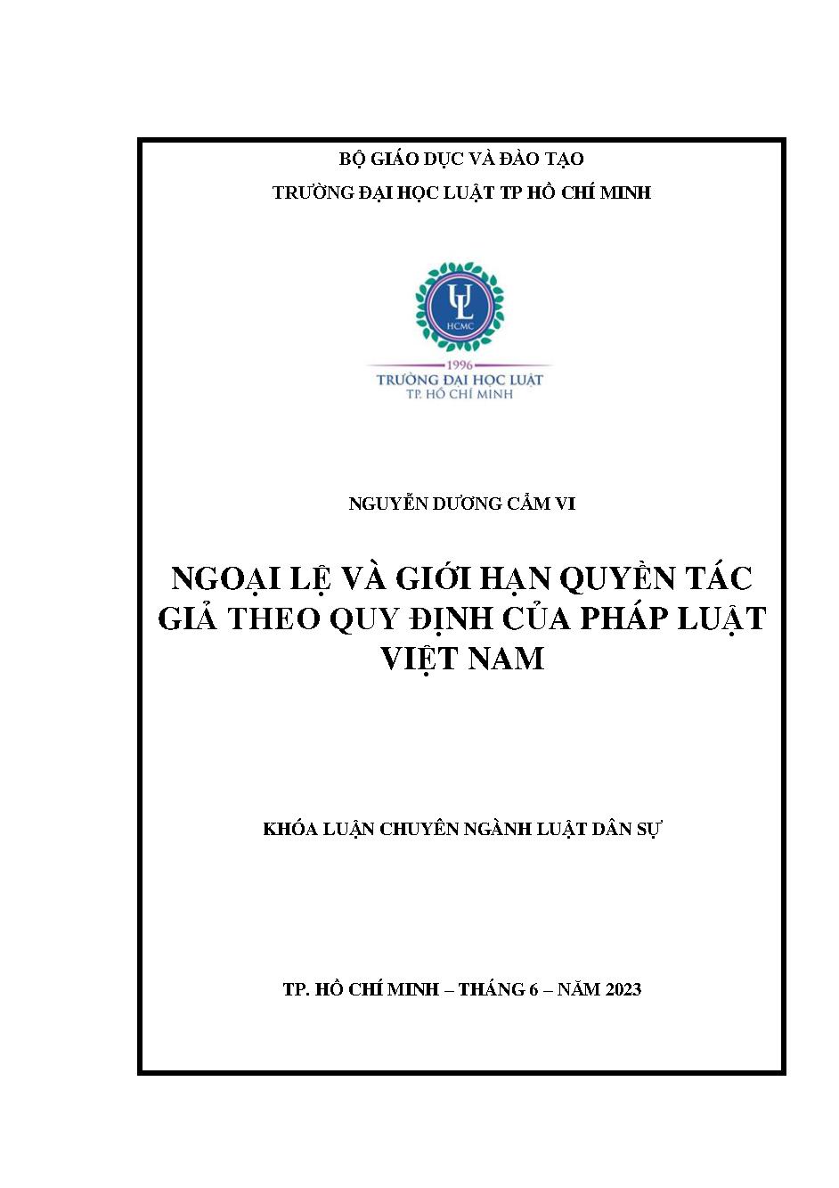 Ngoại lệ và giới hạn quyền tác giả theo quy định của pháp luật Việt Nam