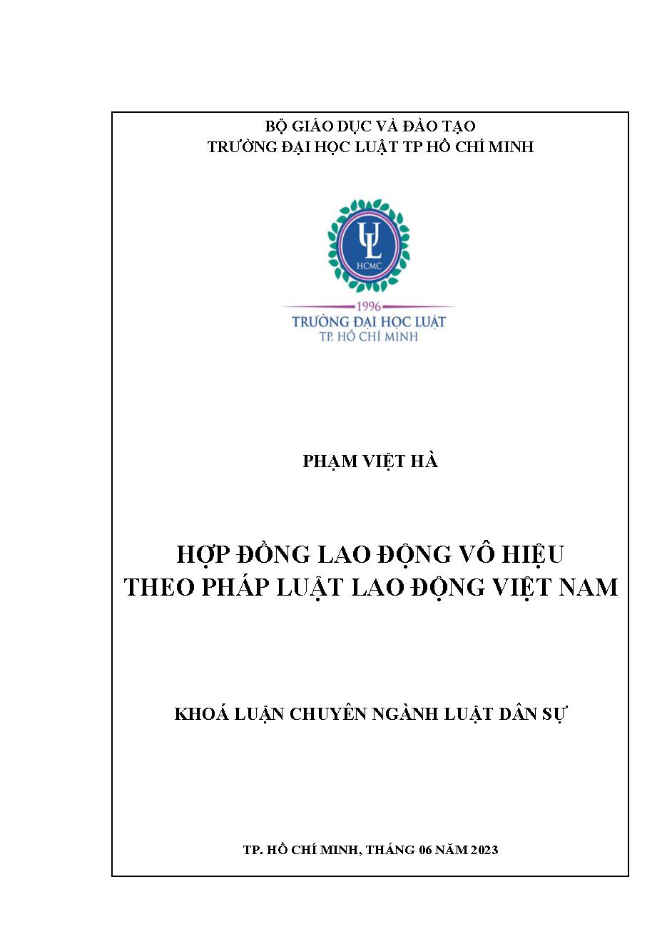 Hợp đồng lao động vô hiệu theo pháp luật Lao động Việt Nam