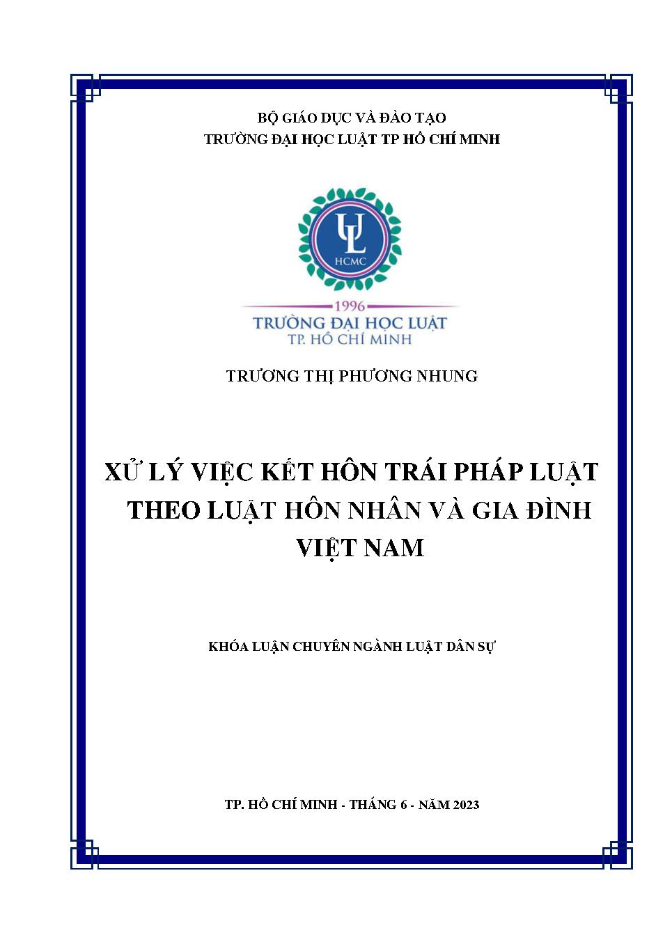 Xử lý việc kết hôn trái pháp luật theo Luật Hôn nhân và gia đình Việt Nam