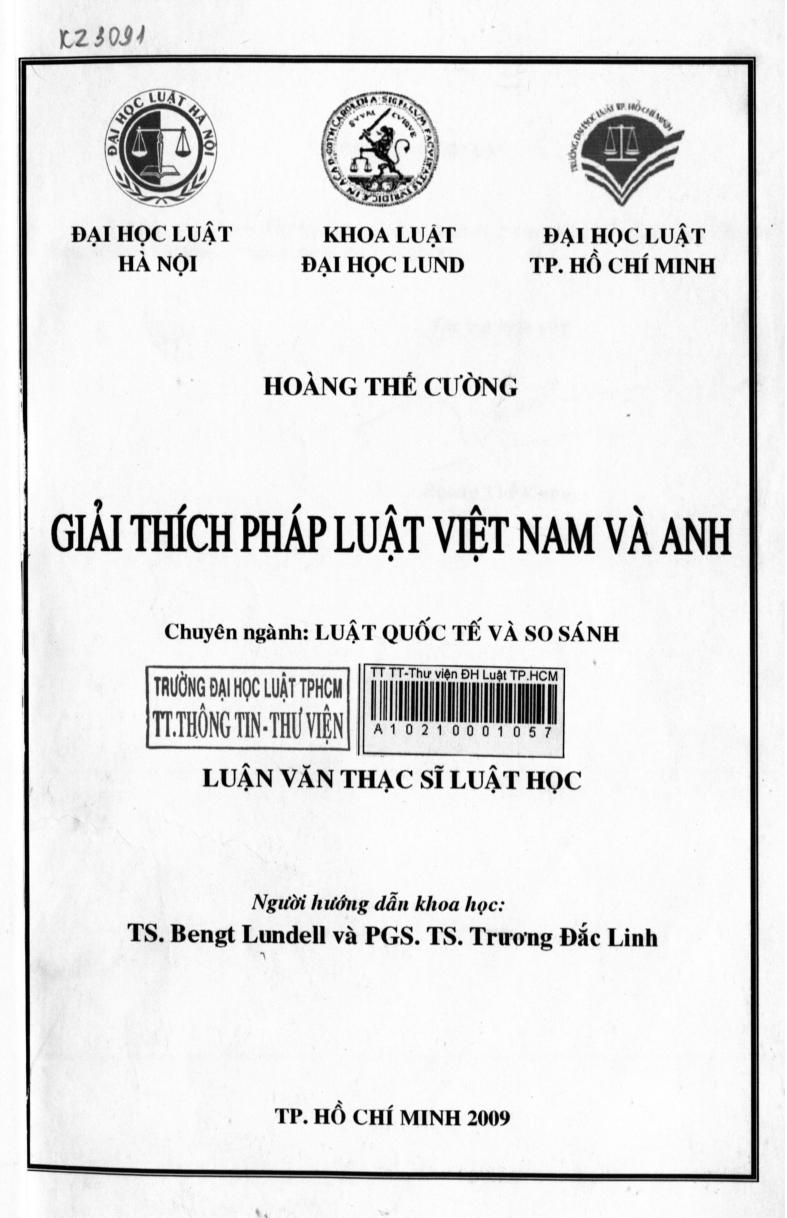Giải thích pháp luật Việt Nam và Anh