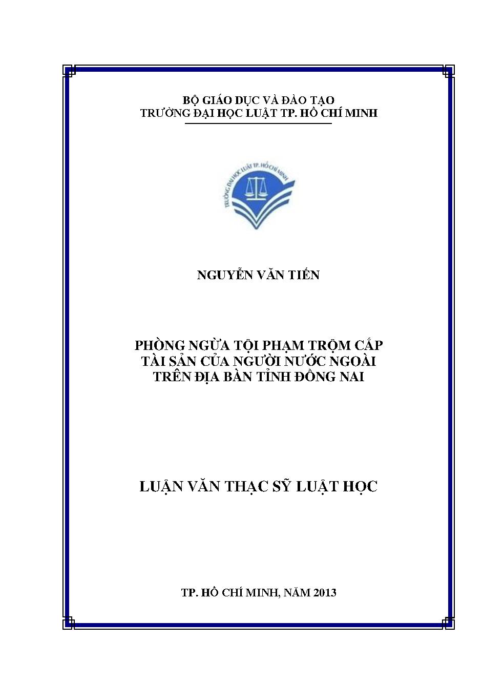 Phòng ngừa tội phạm trộm cắp tài sản của người nước ngoài trên địa bàn tỉnh Đồng Nai