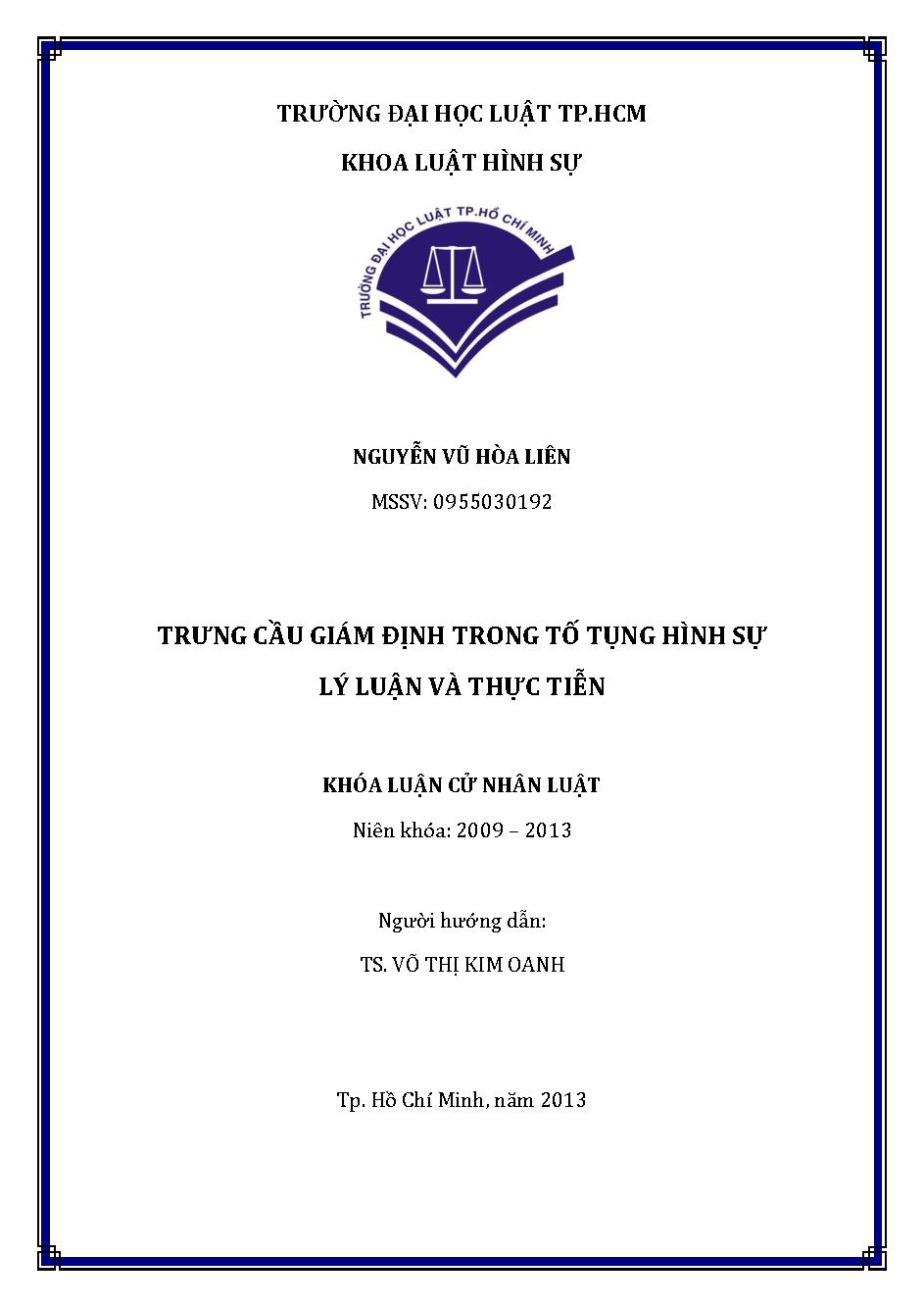 Trưng cầu giám định trong tố tụng hình sự - Lý luận và thực tiễn