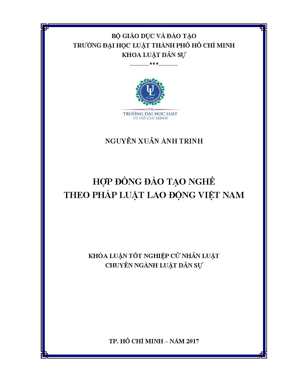 Hợp đồng đào tạo nghề theo pháp luật lao động Việt Nam