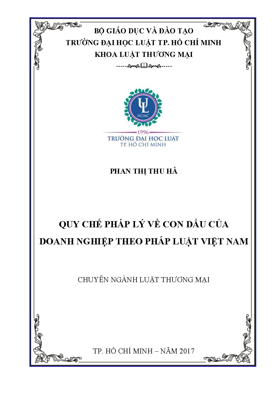 Quy chế pháp lý về con dấu của doanh nghiệp theo pháp luật Việt Nam