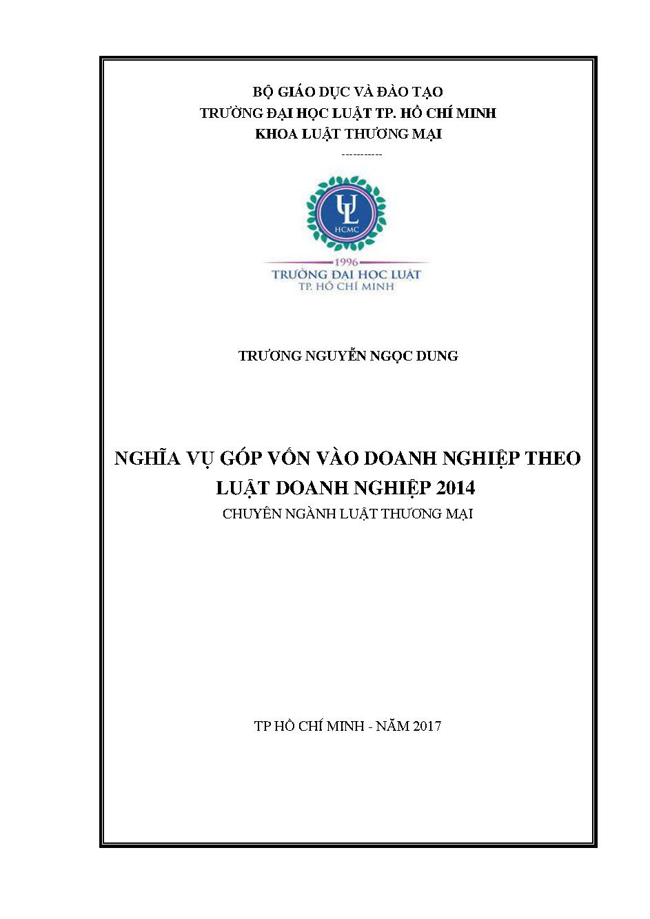 Nghĩa vụ góp vốn vào doanh nghiệp theo Luật Doanh nghiệp 2014