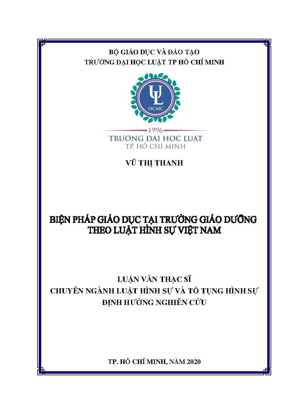 Biện pháp giáo dục tại trường giáo dưỡng theo Luật hình sự Việt Nam