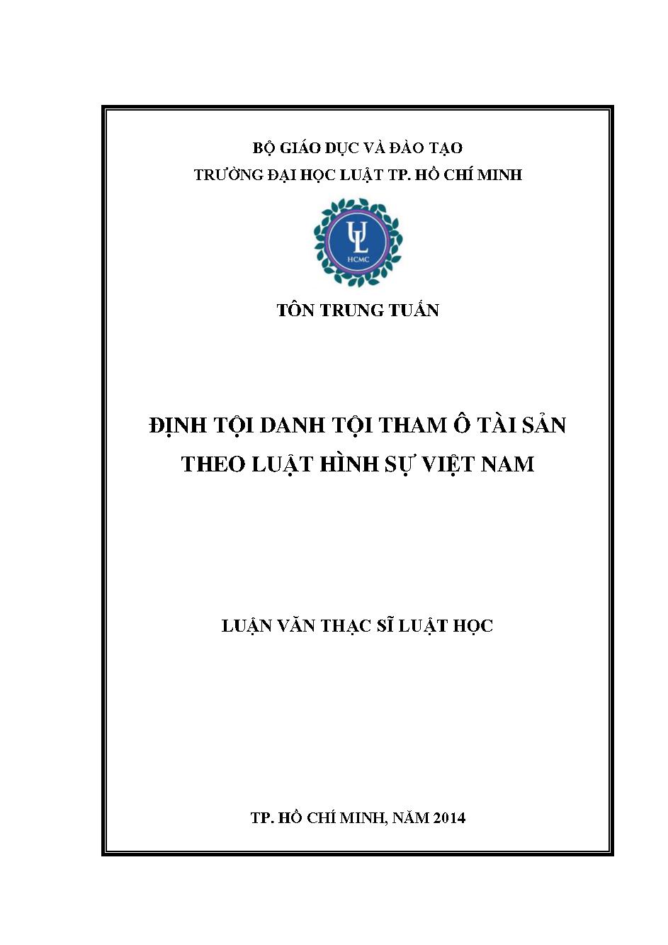 Định tội danh tham ô tài sản theo luật hình sự Việt Nam