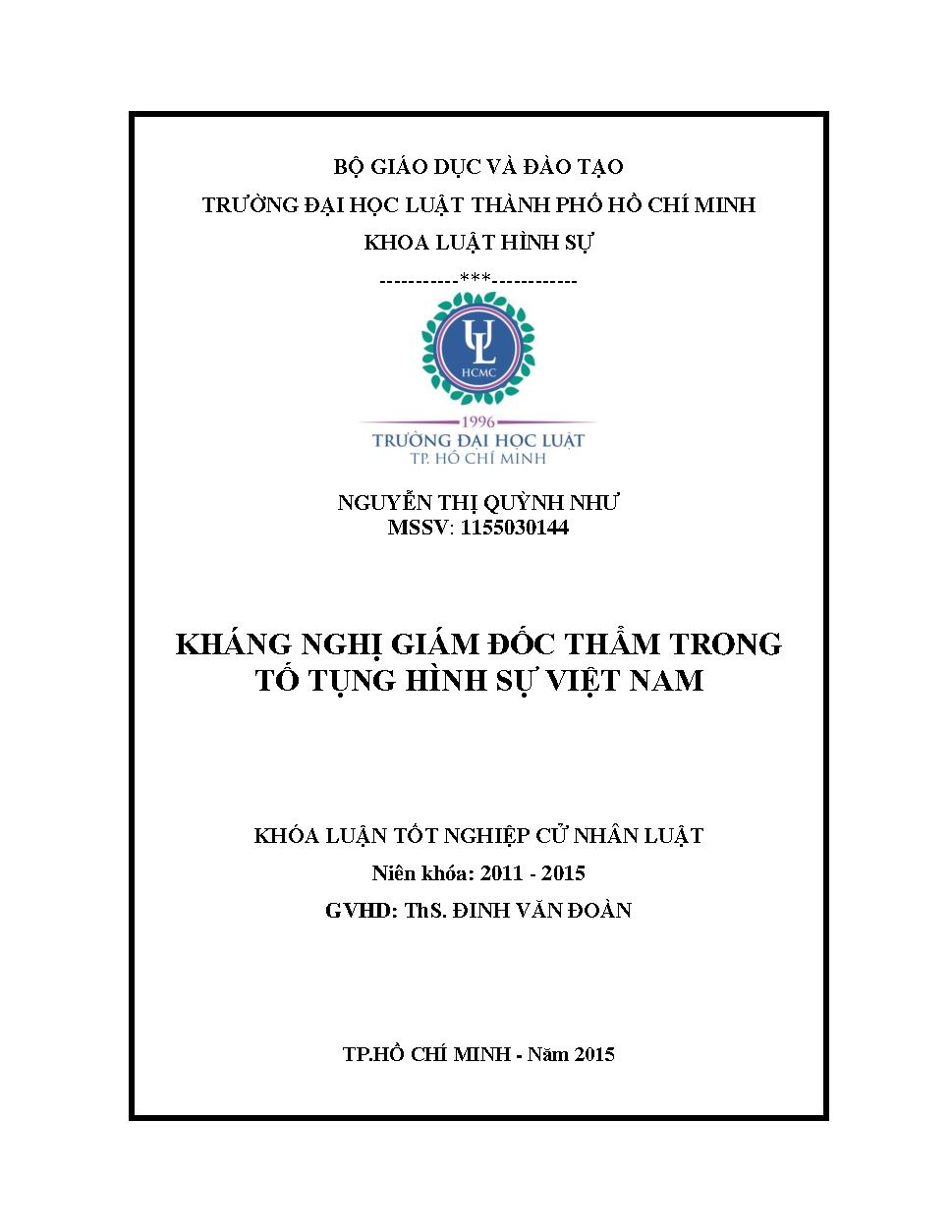 Kháng nghị giám đốc thẩm trong tố tụng hình sự Việt Nam