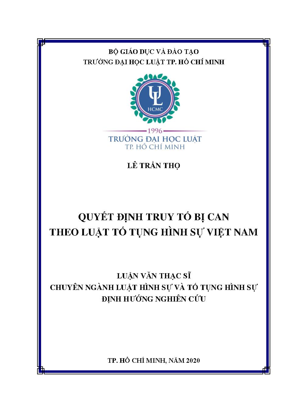 Quyết định truy tố bị can theo luật Tố tụng hình sự Việt Nam