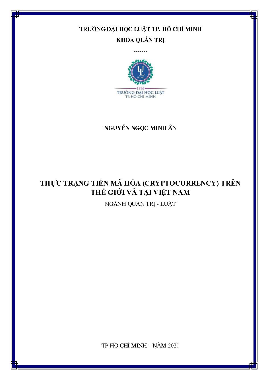 Thực trạng tiền mã hóa (Cryptocurrency) trên thế giới và tại Việt Nam