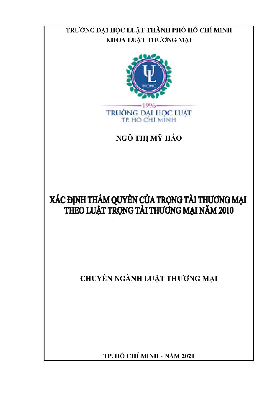 Xác định thẩm quyền của trọng tài thương mại theo Luật Trọng tài thương mại năm 2010