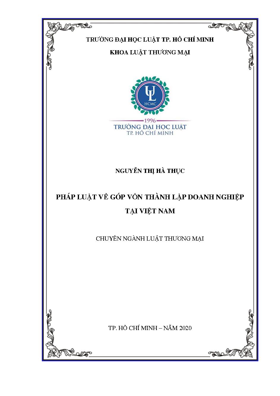 Pháp luật về góp vốn thành lập doanh nghiệp tại Việt Nam