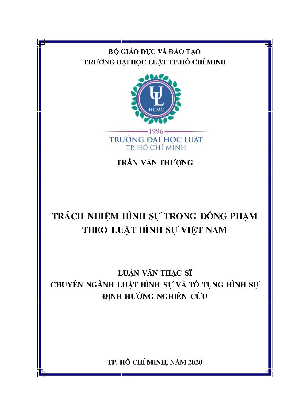 Trách nhiệm hình sự trong đồng phạm theo luật Hình sự Việt Nam