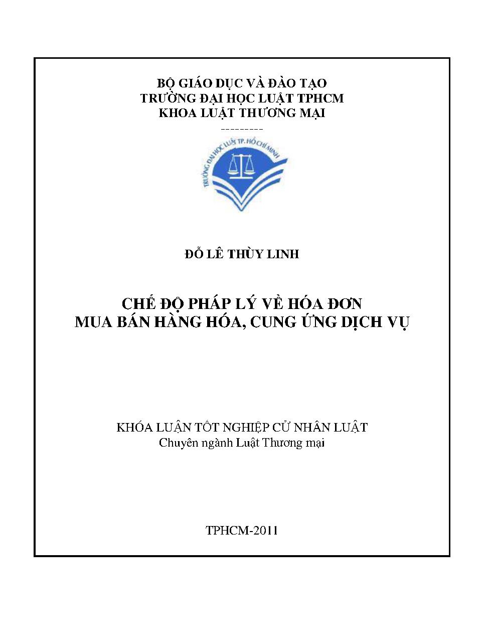 Chế độ pháp lý về hóa đơn mua bán hàng hóa, cung ứng dịch vụ