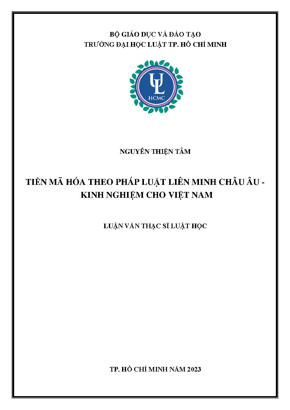 Tiền mã hóa theo pháp luật liên minh Châu Âu - kinh nghiệm cho Việt Nam