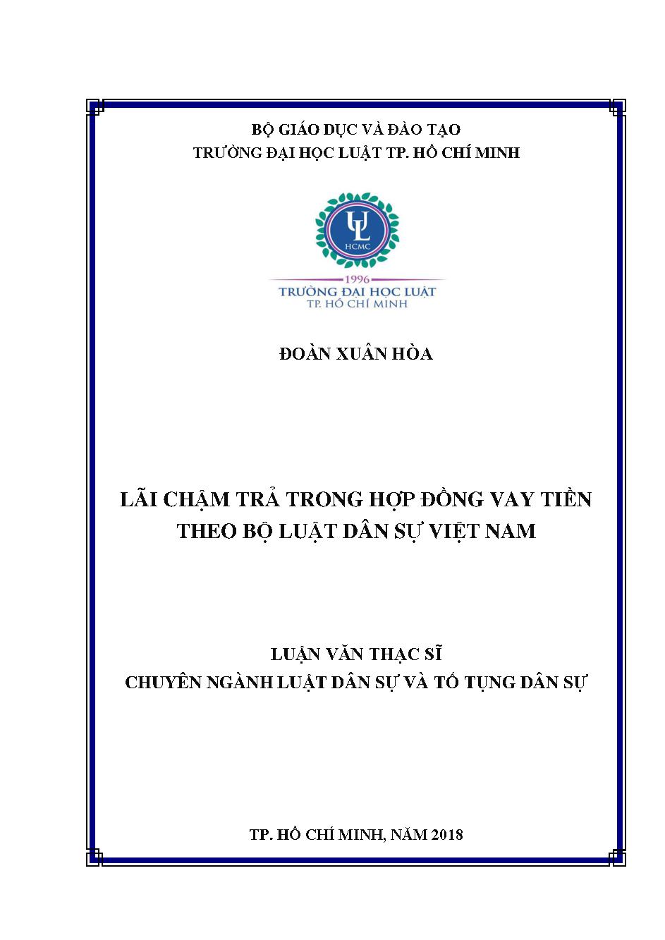 Lãi chậm trả trong hợp đồng vay tiền theo bộ luật dân sự Việt Nam