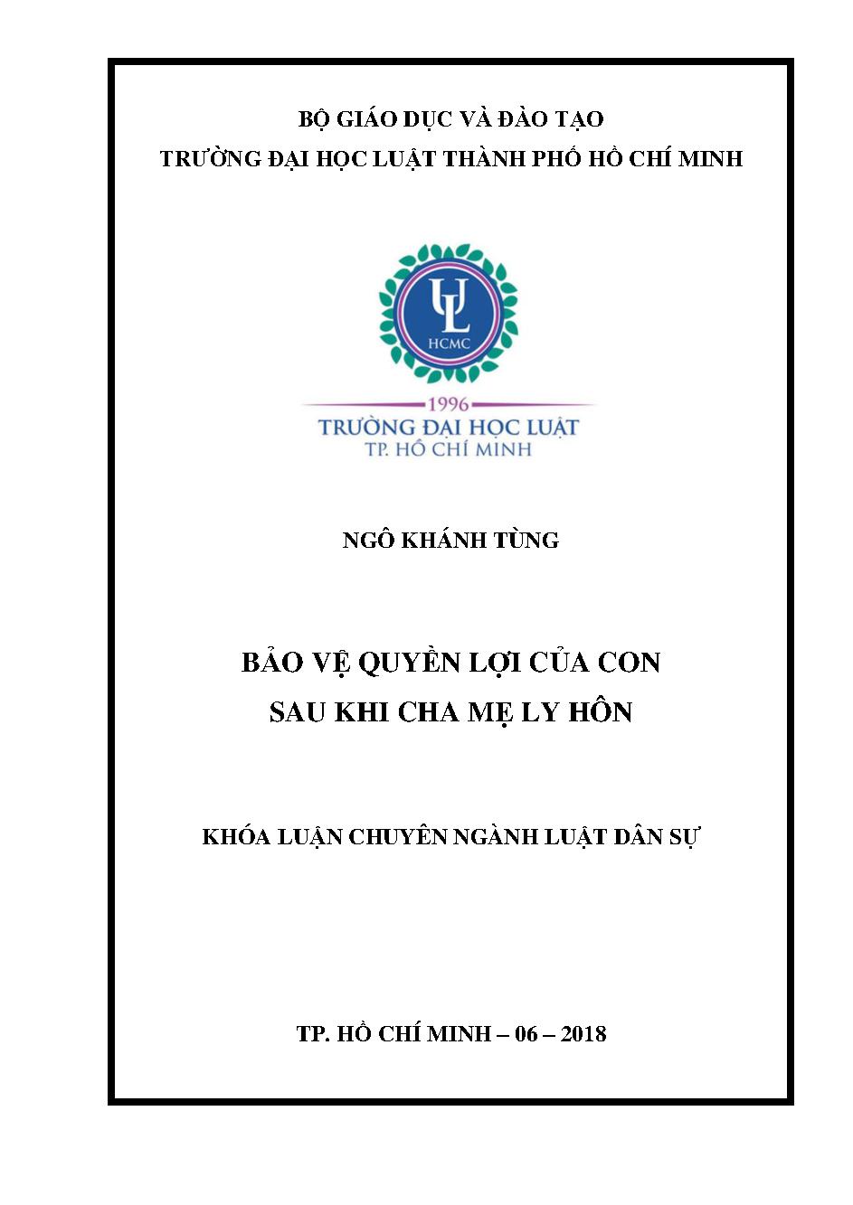 Bảo vệ quyền lợi của con sau khi cha mẹ ly hôn