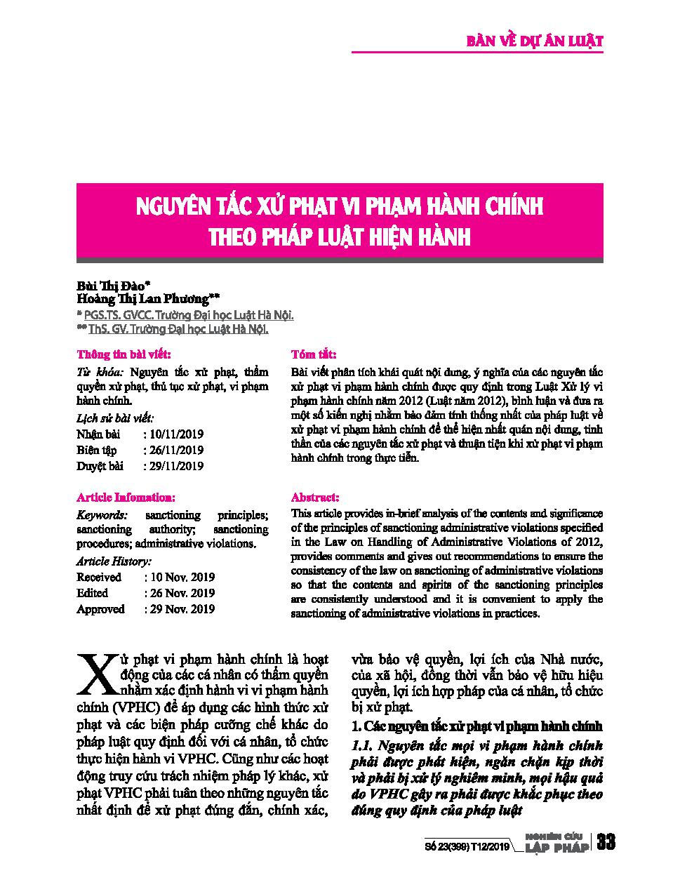 Nguyên tắc xử phạt vi phạm hành chính theo pháp luật hiện hành