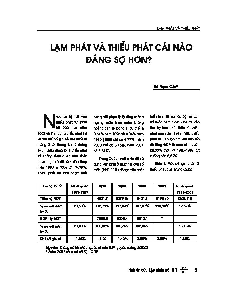 Lạm phát và thiểu phát cái nào đáng sợ hơn