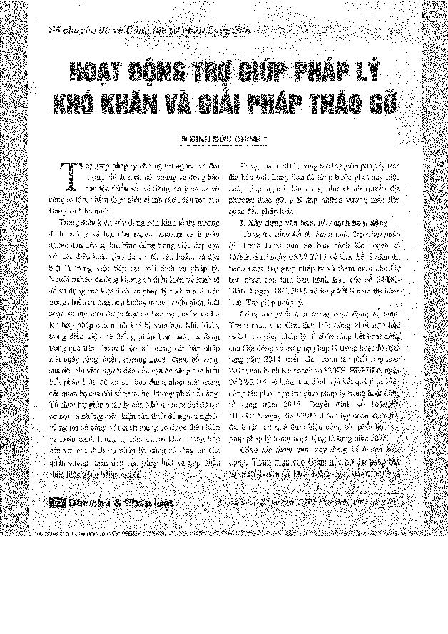 Hoạt động trợ giúp pháp lý khó khăn và giải pháp tháo gỡ