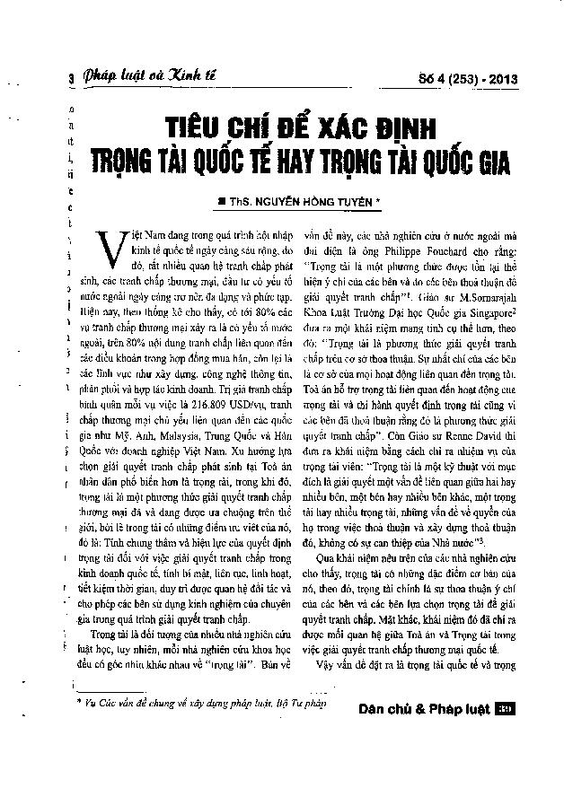 Tiêu chí để xác định trọng tài quốc tế hay trọng tài quốc gia