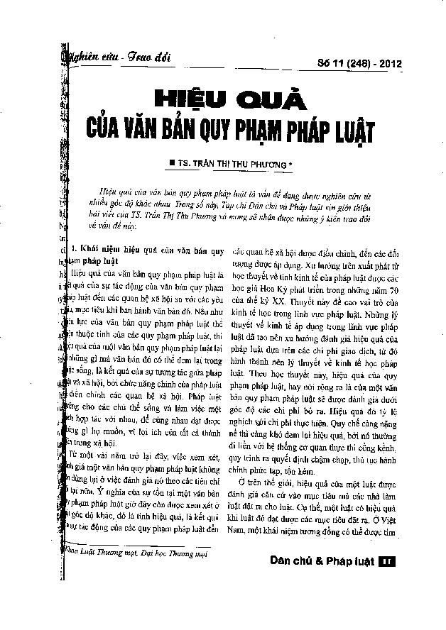 Hiệu quả cảu văn bản quy phạm pháp luật