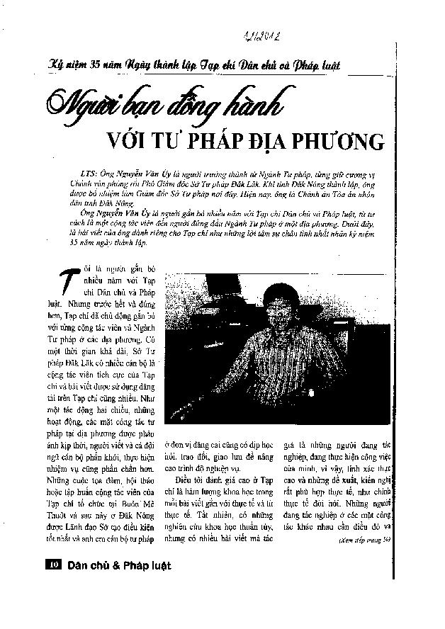Người bạn đồng hành với tư pháp địa phương