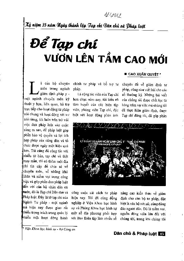 Để tạp chí vươn lên tầm cao mới