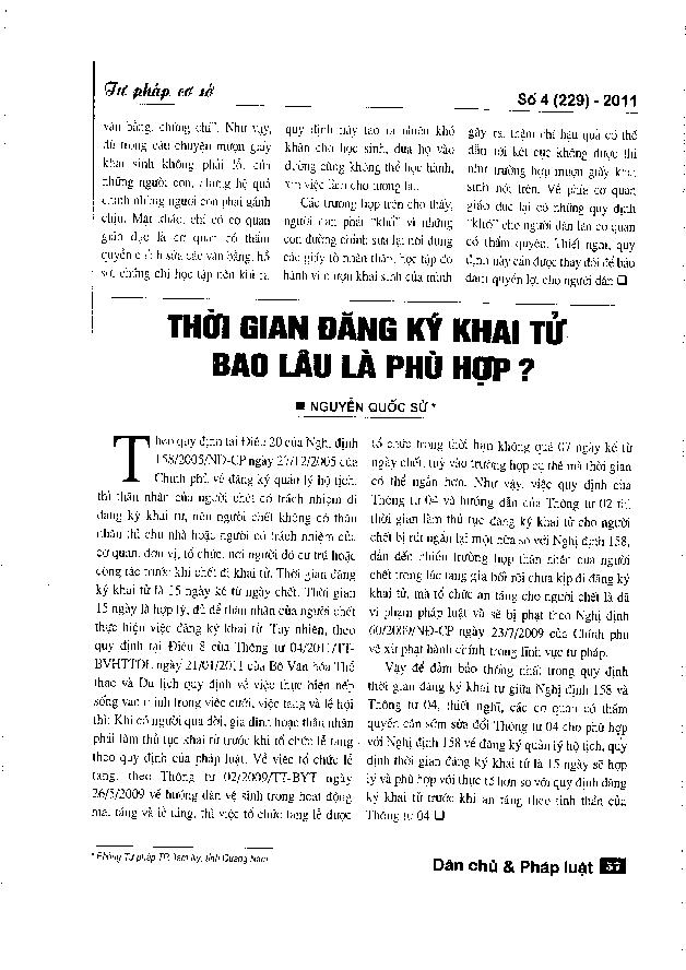 Thời gia đăng ký khai tử bao lâu là phù hợp?